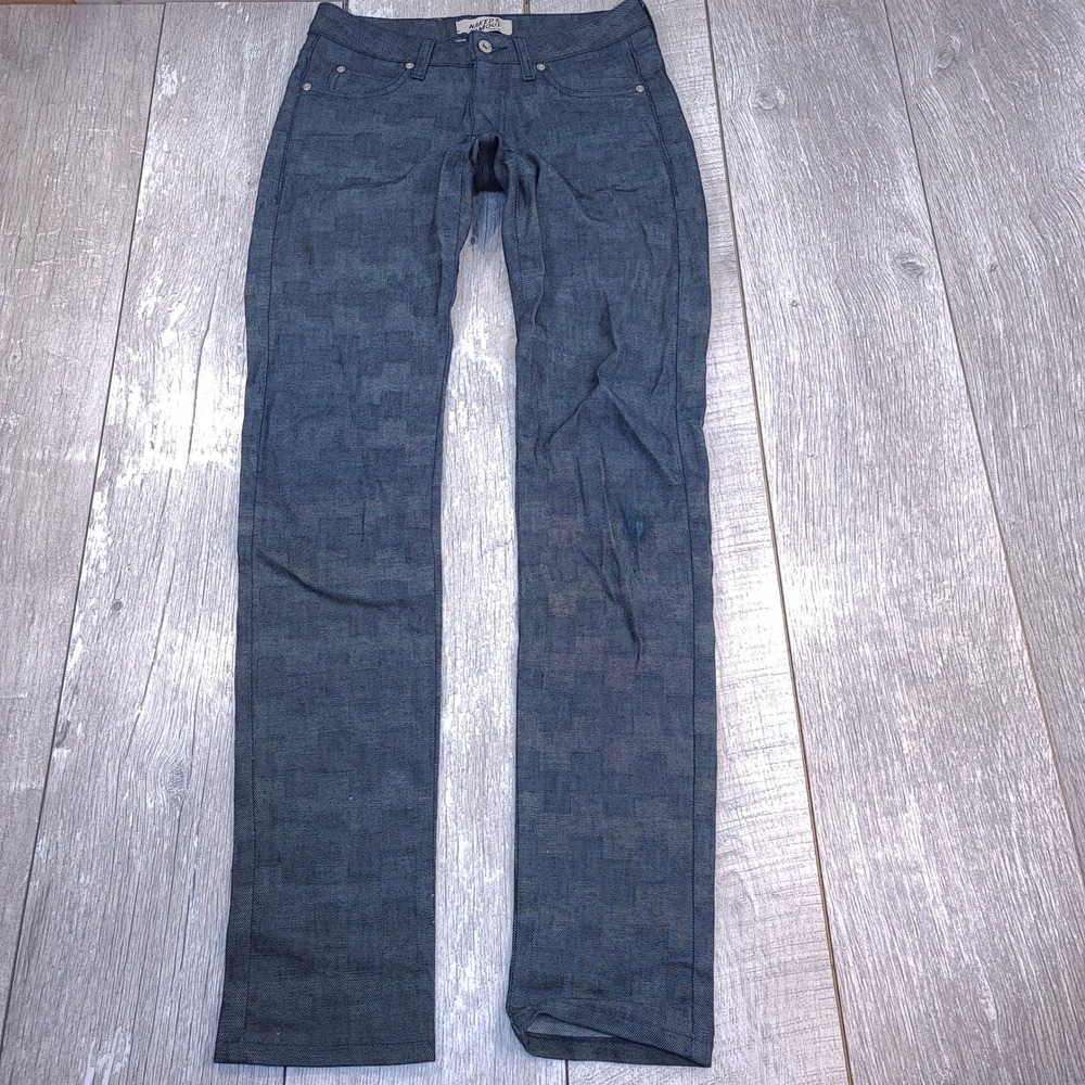 Naked & Famous Denim Jeans Mens 29 Blue 3D Jacquard Cube Pattern Japanese Denim